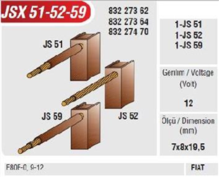 Marş Kömürü Mega 12V Fiat Palio Doblo 1,2 (3 Kömür) | MEGA JSX51-52-59