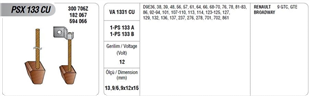 Marş Kömürü 12V PSX------133 Renault R9 R11 R19 Broadway | MEGA PSX133CU