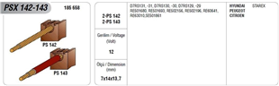 Marş Kömürü Psx 142/143 D7r--- Kısa Kablolu-- | Mega Psx142/143