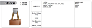 Marş Kömürü Rx-122h--24v--9,5-38 Mega | Mega Rx122h