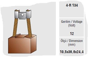 Marş Kömürü Tk 12v 50mt 8x38x21 Bmc Fatih Kamyon Rx 124 8x38x21 Caterpillar Cummıns Komatsu Volvo Rx124 | Mega Rx124