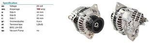 Alternatör 24v 60ah Ford Cargo Mits Tip | Mıta 3ta8591