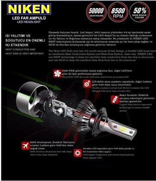 Ampul H11 Led Xenon Turbo Fanlı Set | Nıken H11