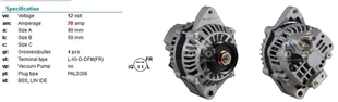 Alternatör 12v 70ah 4fiş (revizyon) Honda Cıvıc 1.5 91- İes (revizyon) | Orjrev 1012110240