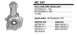 Pinyon Kapağı 13diş Hyundai H100 Mıtsubıschı L200 L300 Mc647 | Ith Pkmc647