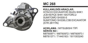 Pinyon Kapağı Hıtachı Isuzu 6hk1 Excavatör Isuzu Jcb Kepçe Sumitoma Sh300-5 Excavatör | Martek Mc268