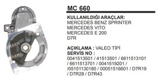 Pinyon Kapağı Mercedes Benz Sprinter Vito E200 D7r | Martek Mc660