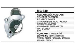 Pinyon Kapağı Peugeot Partner Cıtroen Berlingo Jumper Hyundai Tata Peugeot Partner Boxer 206 306 Hdı Mc640 | Ith Mc640