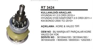 Rediktör Takımı+ 11diş Dişli Kore Valeo Kia Bongo 2500 Hyundai H1 H100 | Remark Rt3424
