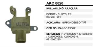 Konjektör Kapasitör Dodge Chrysler Wrangler DENSOTİP.AKC0020 | REMARK AKC0020