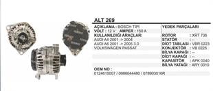 Alternatör 12V 150AH Audi A4 A6 Vw Passat 3 Kulak | REMARK ALT269