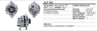 Alternatör 12V 85AH Hyundai Exel Accent Proton ALT508 | REMARK ALT508