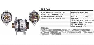 Alternatör 12V 90AH Mazda 323 326 88 99 | REMARK ALT540