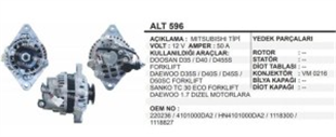 Alternatör 12V 50AH Doosan Daewoo Sanko Eco Forklift Daewoo Forklift Sanko Doosan Motor İberica Forklift Jeneratör Jenaratör | REMARK ALT596