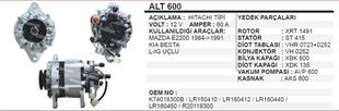 Alternatör 12V 60AH ( Yuvarlak 3FİŞ Soket 2FİŞE Dönüşüyor ) Mazda E2200 1987-1991 Minibüs Ym Kia Besta Mazda E2200 ALT600 | REMARK ALT600