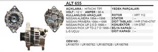 Alternatör 12V 80AH Nıssan Primera Sunny Komatsu Beko Loader Samsung Kamyonet ( Kasnak Aktarılınca Olur ) | REMARK ALT655