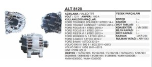 Alternatör 12V 150AH Ford Courier B Max C Max Volvo S60 V60 Mondeo Fiesta Mazda | REMARK ALT8128