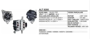Alternatör 12V 80AH Nissan Micra Note 06 Valtip | REMARK ALT8205