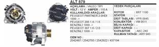 Alternatör 12V 110AH Başlıklı Peugeot 206 307 Citroen Xsara Cıvatalı Başlıklı | REMARK ALT879