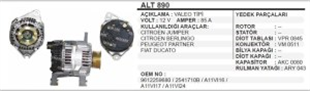 Alternatör 12V 85AH Pejo Partner Boxer 206 306 Em Citroen Jumper Berlingo Partner Fiat Ducato ALT890 | REMARK ALT890
