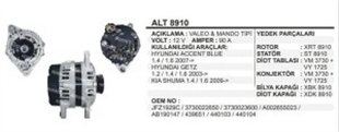 Alternatör 12V 90AH Hyundai Accent Era Getz Kia Shuma 3730022650 3730023600 A002655023 | REMARK ALT8910