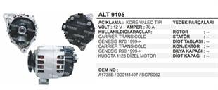 Alternatör 12V 70AH Kubota Carrıer 11- | REMARK ALT9105