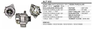 Alternatör 12V 70AH Toyota Corolla AE101 | REMARK ALT950