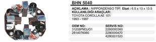 Kömür Yuvası Toyota Corolla Strada Honda Civic FB5 Toyota Corolla 101 | REMARK BHN5040