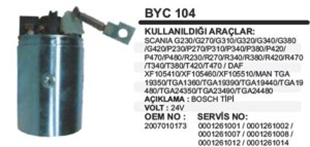 Marş Yastığı 24V Scania Daf Man 95.126 Kömür Yuvalı Scania Yenı 261 Seri Mercedes Actros Daf Man BYC104 | REMARK BYC104