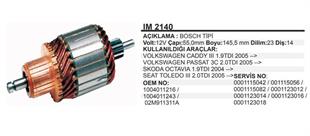 Marş Kollektörü 12V Vw Cady T5 SEAT-55X146X14 | REMARK IM2140
