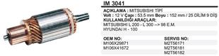 Marş Kollektörü 12V Mitsubishi L200 L300 Hyundai H100 Em 53.7X152X9-IM3041 | REMARK IM3041