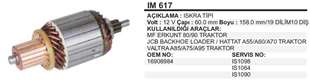 Marş Kollektörü 12V Jcb Mf ERKUNT.IM617 60-158-10 | REMARK IM617