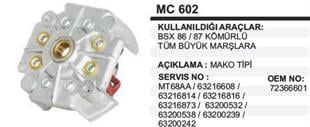 Kömür Yuvası Mako Tip 86-87 Em 66601 TİP-MC602 | REMARK MAK602