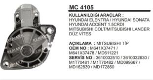 Pinyon Kapağı Hyundai Accent Elentra Düz Vites Mitsubishi Tip | REMARK MC4105