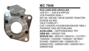Pinyon Kapağı Denso AS600 900 Mf 135 265 Jcb | REMARK MC7848