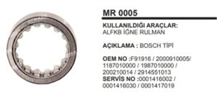 Marş Rulmanı Alfkb F91916 2000910005 | REMARK MR005