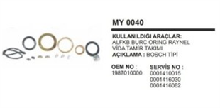 Marş Motoru Tamir Takımı Burç Oring Pul Alfkb Keçe | REMARK MY0040