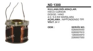 Marş Otomatik İç Bobini 24V İveco Cursor Hino 5.5KW | REMARK ND1300