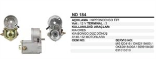 Marş Otomatiği 12V Kia Ceres Bongo Düz Dönüş | REMARK ND184