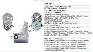 Marş Otomatiği 24V Jcb Caterpiler Perkins Caterpillar Hino 3.5 Ton Hyundai Komatsu PC200 | REMARK ND7847