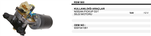 Silgi Motoru 12V Nissan Pick D21. RSM900 | REMARK RSM900