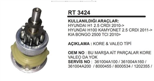 Rediktör Takımı+ 11DİŞ Dişli Kore Valeo Kia Bongo 2500 Hyundai H1 H100 | REMARK RT3424
