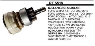 Rediktör Takımı +Dişli Komple Visteon Tipi Ford Focus/c-max 1,6 TDCI | REMARK RT5518