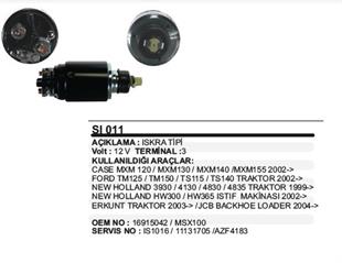 Marş Otomatiği 12V Iskra Tip New Holland Erkunt Jcb Fişli Mf Gold Jcb Erkunt | REMARK SI011
