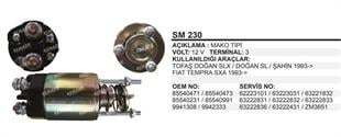 Marş Otomatiği 12V Fiat Tofaş Doğan Slx Tempra Mako Tipi | REMARK SM230