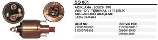Marş Otomatiği 12V Lada Samara 3 Delik Boschtip | REMARK SS801
