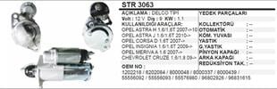 Marş Motoru 12V 9DİS 1.2 Kw Delco Tip Opel Astra G H J İnsignia 1.6 04- Chevrolet Cruze 1.6 09- | REMARK STR3063