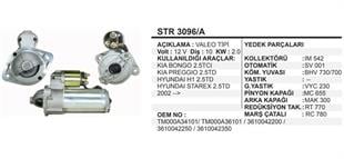 Marş Motoru 12V 10DİŞ D7R Starex Bongo 2.5 (Uzun Burun - Dişli Önde) | REMARK STR3096A