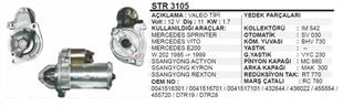 Marş Motoru 12V 11DİŞ Mercedes Vito Sprinter E200 Ssangyong Actyon | REMARK STR3105