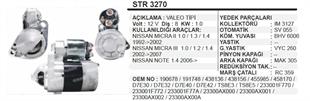 Marş Motoru 12V 8DİŞ Nissan Micra Note D7E40 | REMARK STR3270